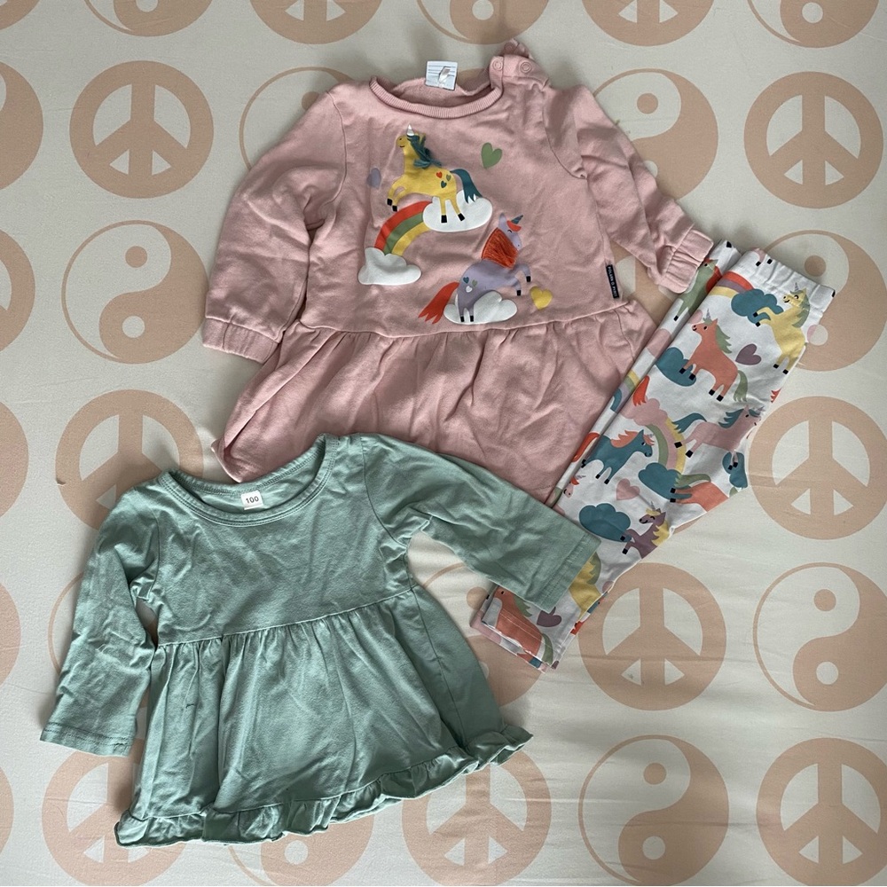 Polarn O. Pyret Pastel Unicorn 🦄 Tunic Set